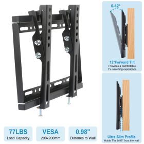 TV Wall Mount Bracket Tilt For 13in-42in LED LCD PLASMA Flat TV VESA 200x200mm (Option: Black)