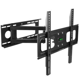 1Pc TV Wall Mount Swivel Tilt Full-Motion Articulating Wall Rack For 32in-55in TVs 99lbs Max Bearing Support VESA Up To 400x400mm (Option: Black)