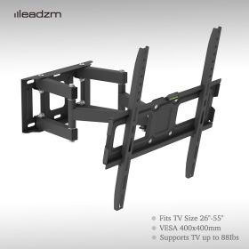 TMDS-105 Up And Down Angle 10 Degrees, Left And Right Angle 30 Degrees, Wall Mounted TV Stand 40kg (Option: Black)